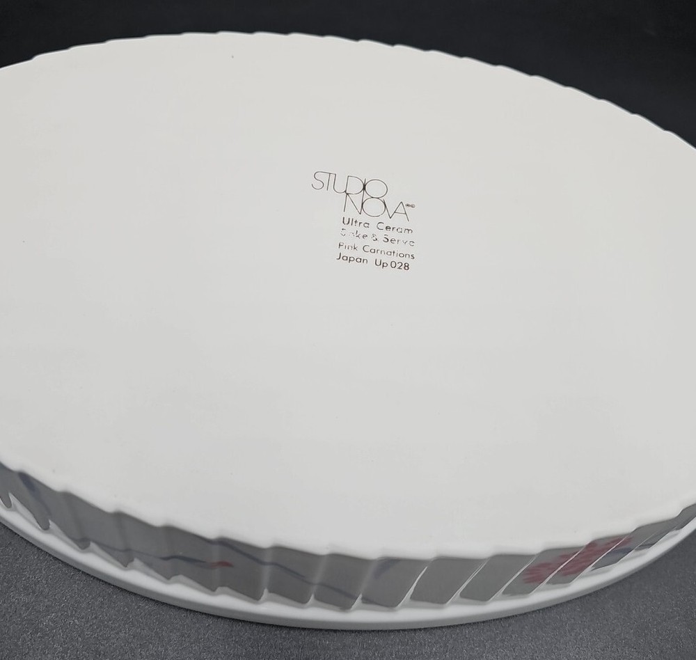 Studio Nova PINK CARNATIONS 12" Oval Baker NEW BOXED Bake n' Serve