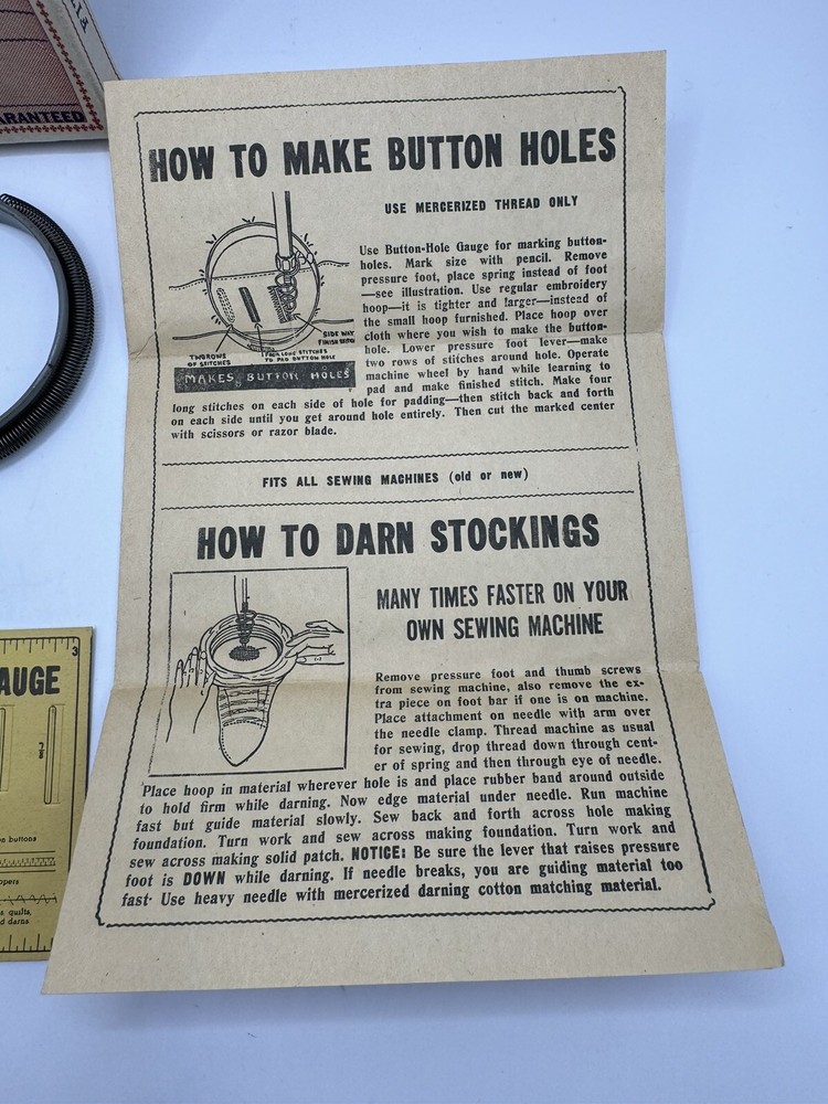 Easy Way Darner Buttonhole Maker Vintage. Please See Description About Spring
