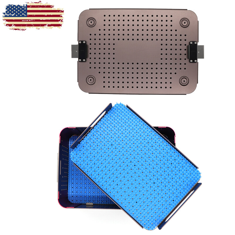 Two layer Sterilization tray case box surgical instrument Sterilize tray，us