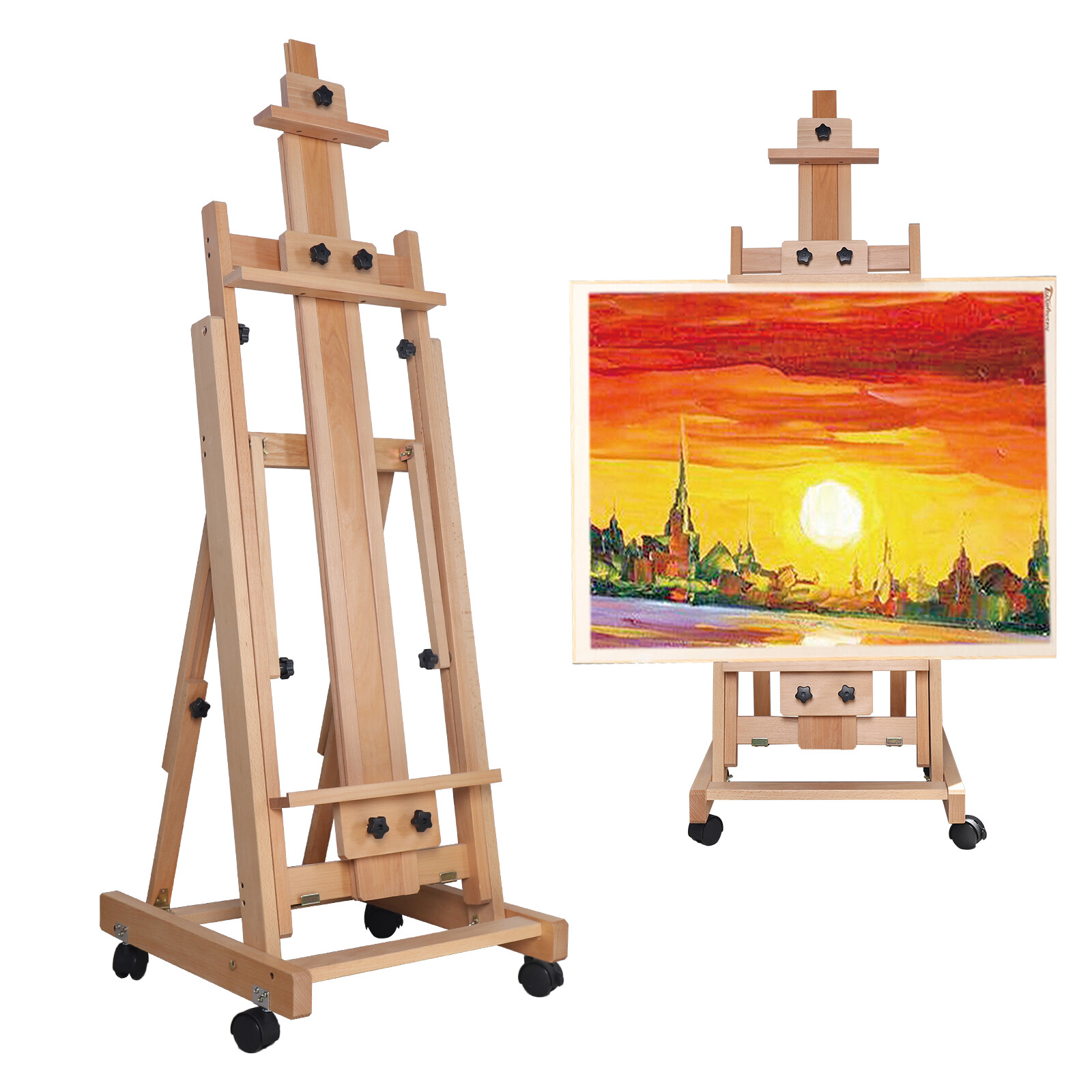 HeavyDuty Studio Artist Easel Large H-Frame Wood Painting Art Easel Standing !