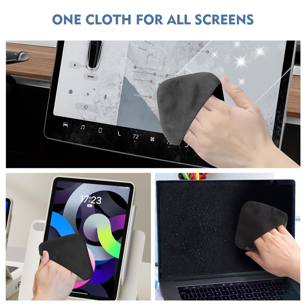 Car Screen Cleaner Pad with Acrylic Storage Box - Microfiber Touchscreen Clea...