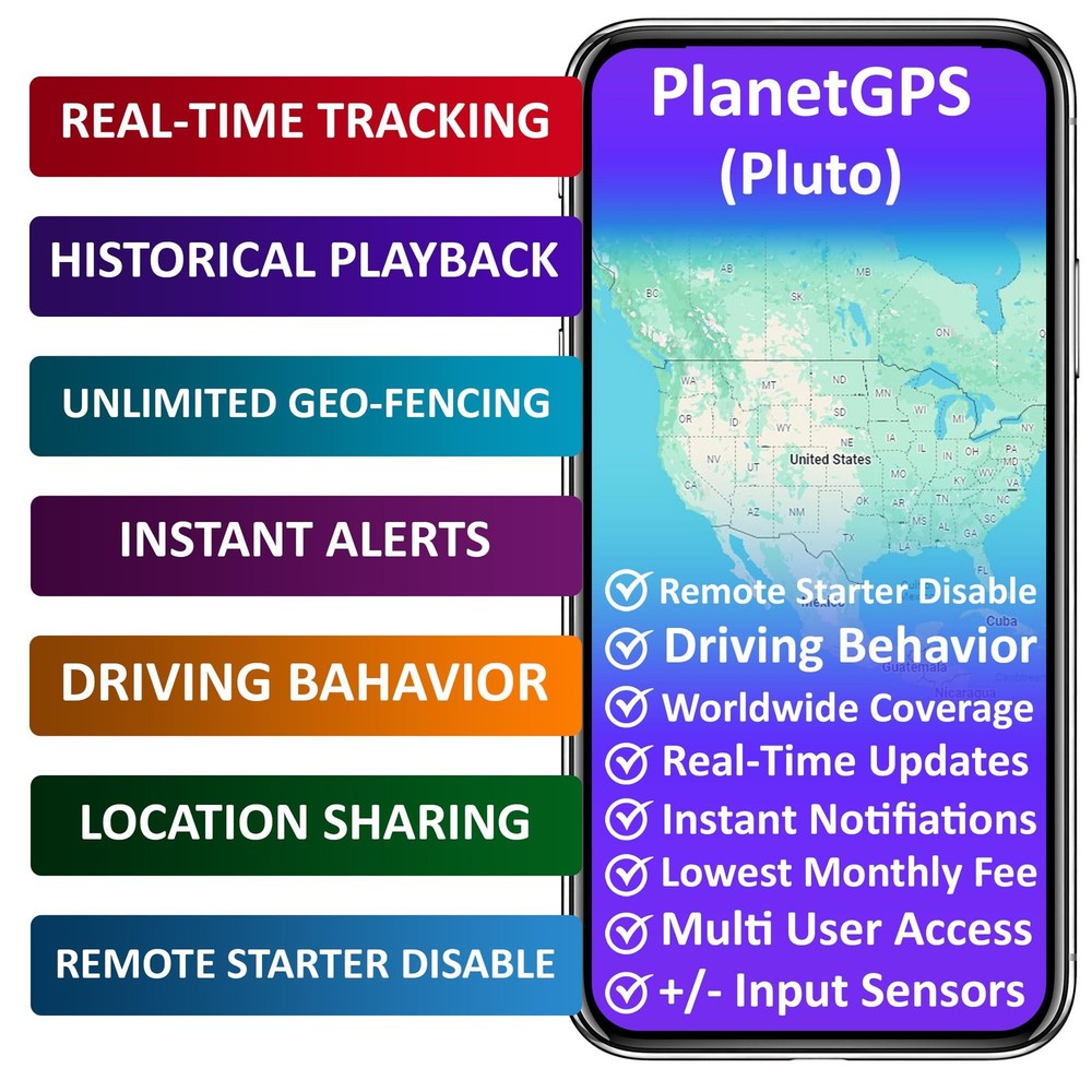 (Pluto) - Wired GPS Tracker for Vehicles + Kill Switch (Remote Starter Disabl...