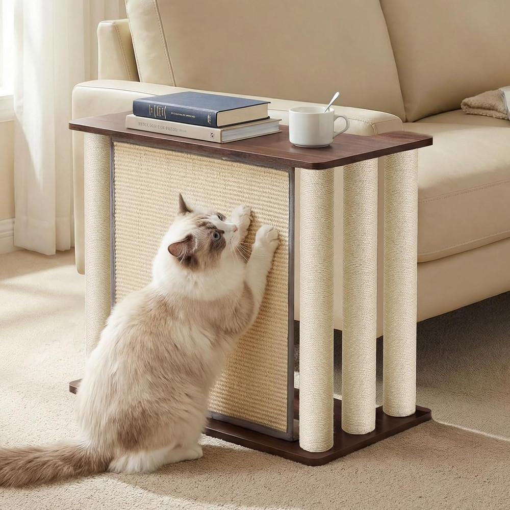 Couch Protector from Cat Claws, Couch End Table with Cat Scratch Panel and Scrat