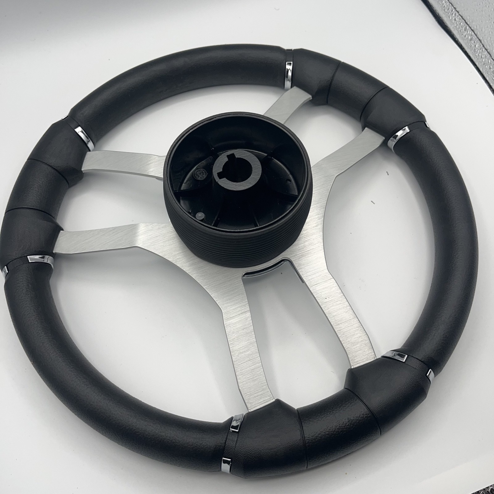 Malera Boat Steering Wheel Brushed Alum Spoke | Gussi Italia Center Cap