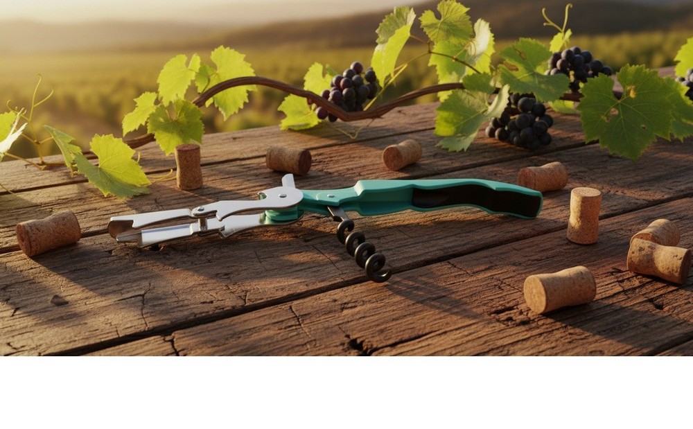 3 Pack Sky Blue Waiters Corkscrew Wine Key Double Hinge Soft Touch Opener