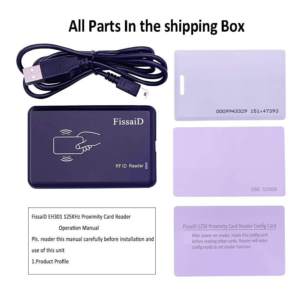 RFID Reader 125KHz Proximity EM4100 ID Card USB Emulates Keyboard Linux iOS