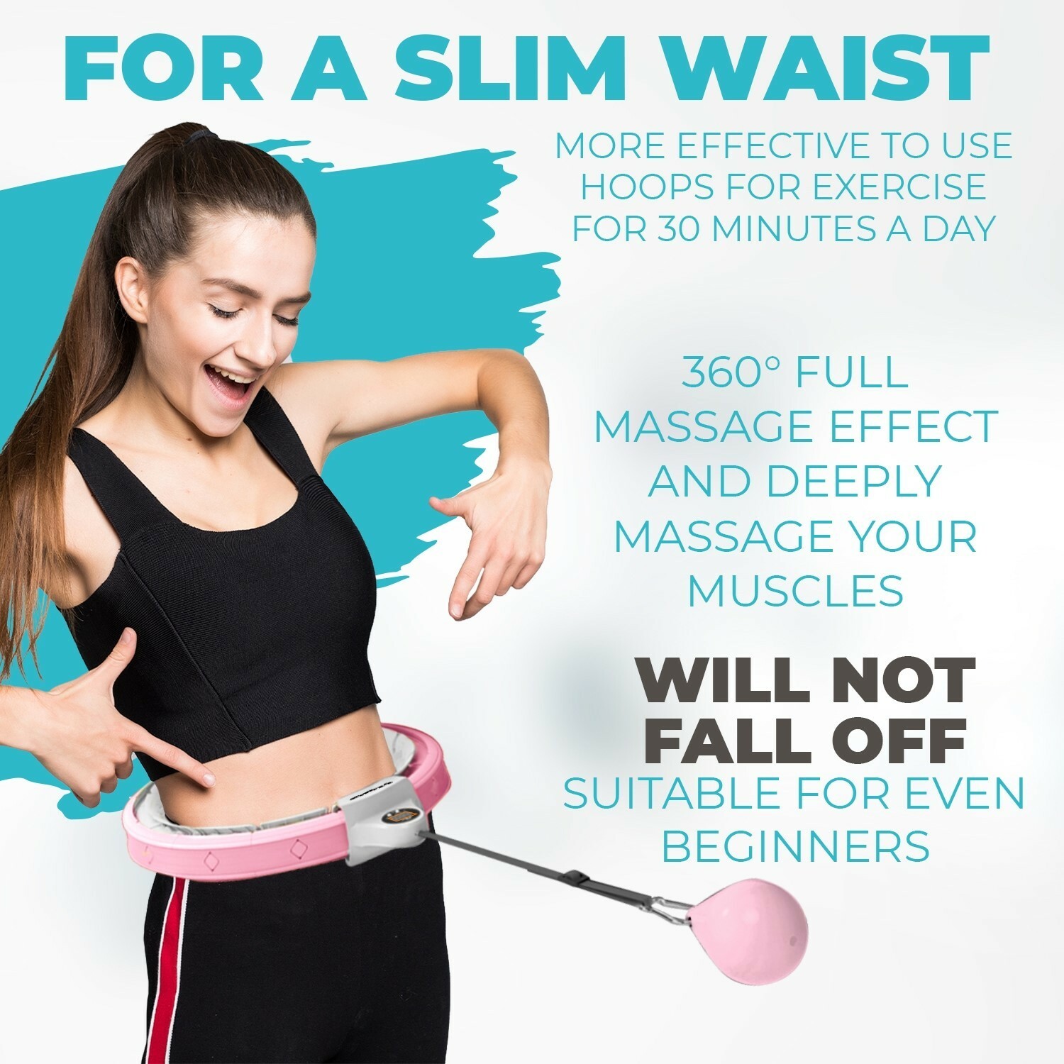 SMART WEIGHTED HULA HOOP WITH DATA RECORDING | NON DROPPING AND ADJUSTABLE HOOP.