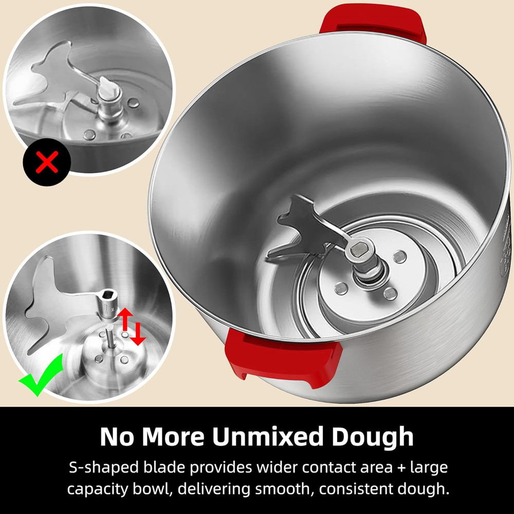 Doughchief, 5.3QT Dough Mixer, Dough Maker with Ferment Function, Touch Panel Co