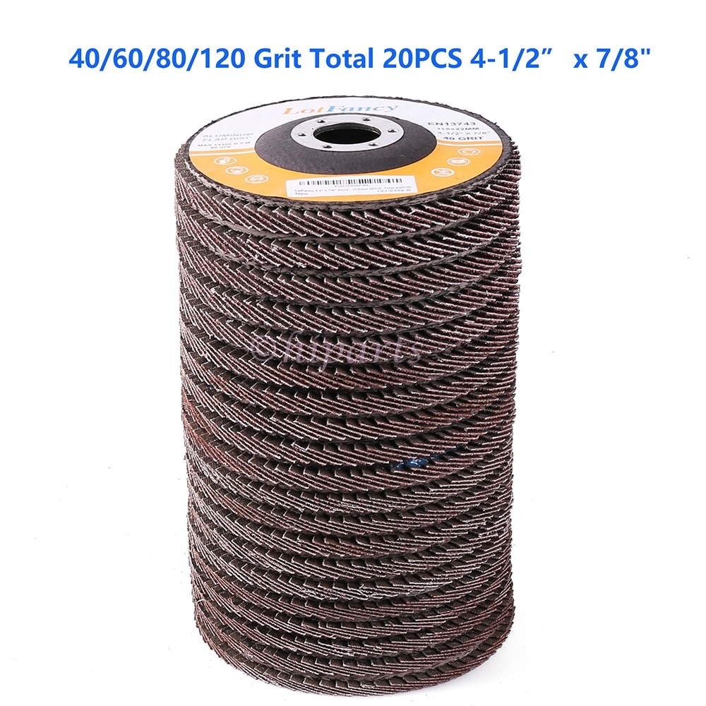 40 60 80 120 Grit 4.5x7/8" 4 1/2" Aluminum Angle Grinder Flap Disc Sanding Wheel