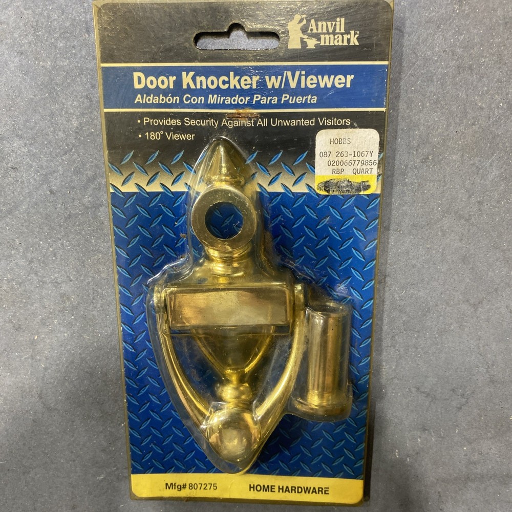 Brass Door Knocker with Viewer--Anvil Mark #807275