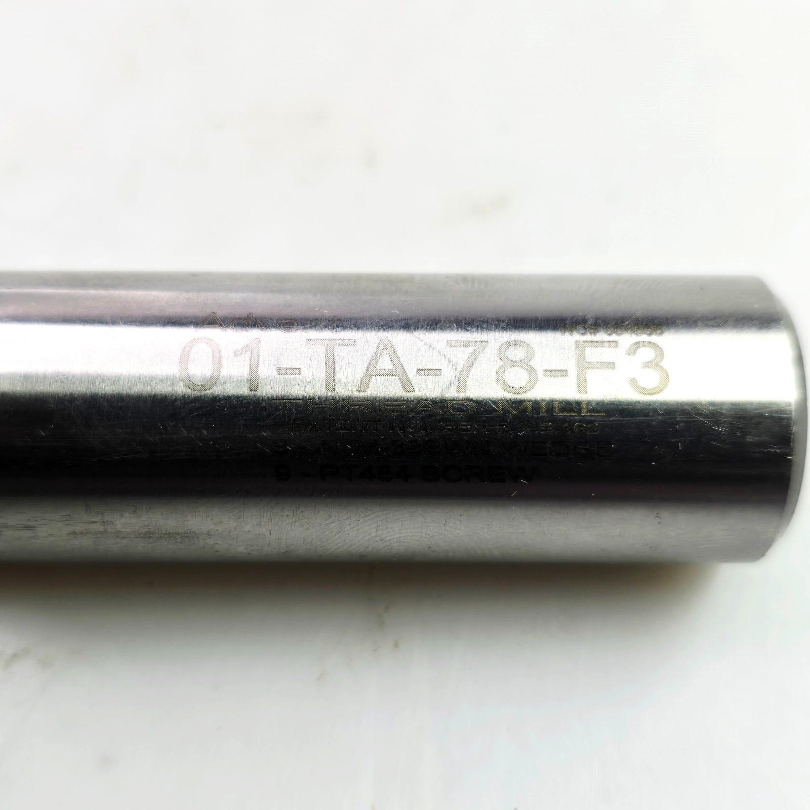 Advent 01-TA-78-F3 Indexable Thread Mill Replaceable Holder Straight Flute