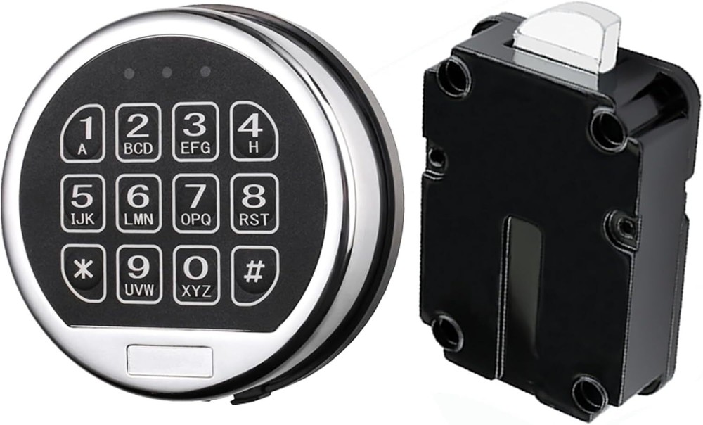 Electronic Safe Lock Gun Safe Lock Replacement & Swing Bolt Lock Chrome Keypad