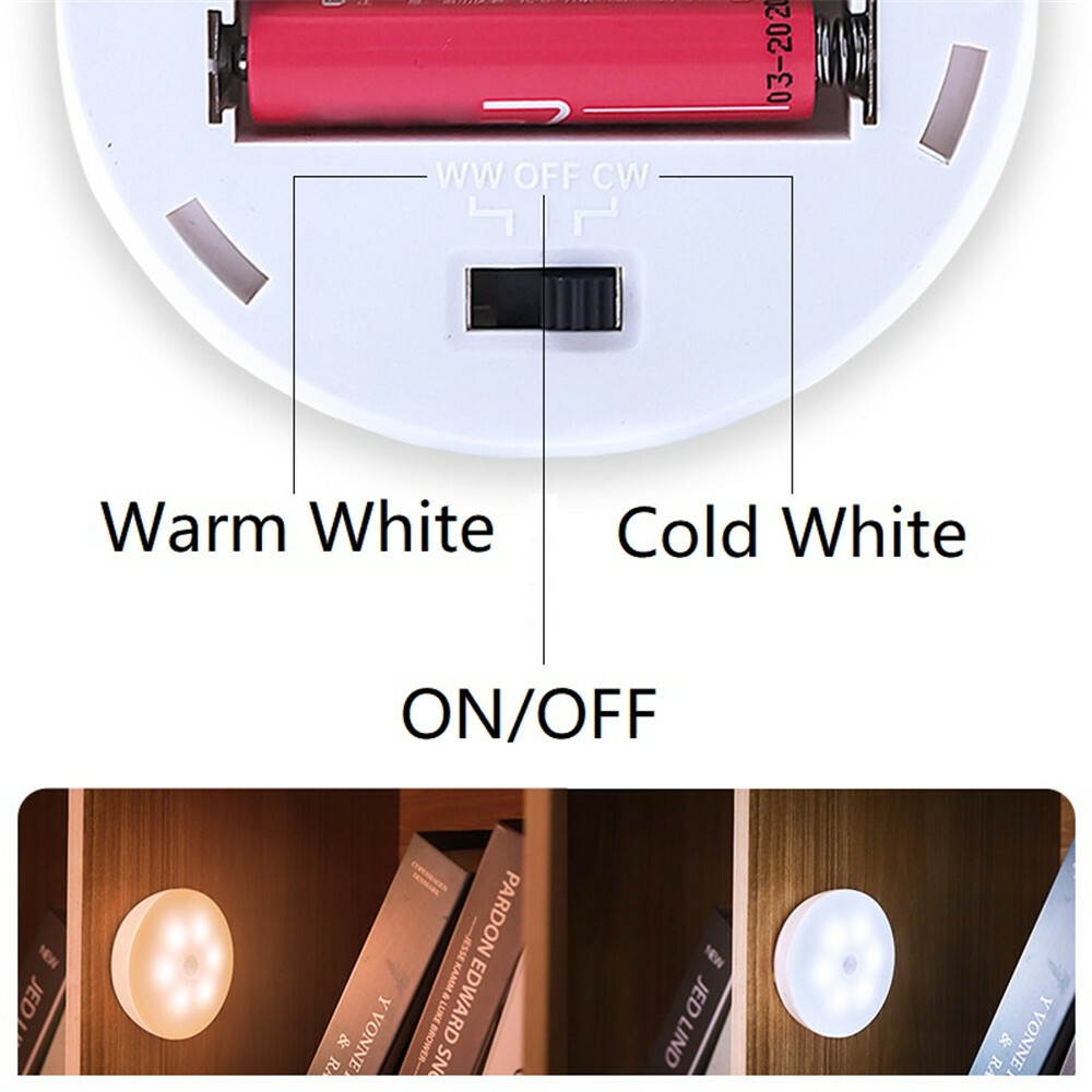 Motion Sensor LED Night Light Battery Powered Indoor Closet Cabinet Wall Cabinet