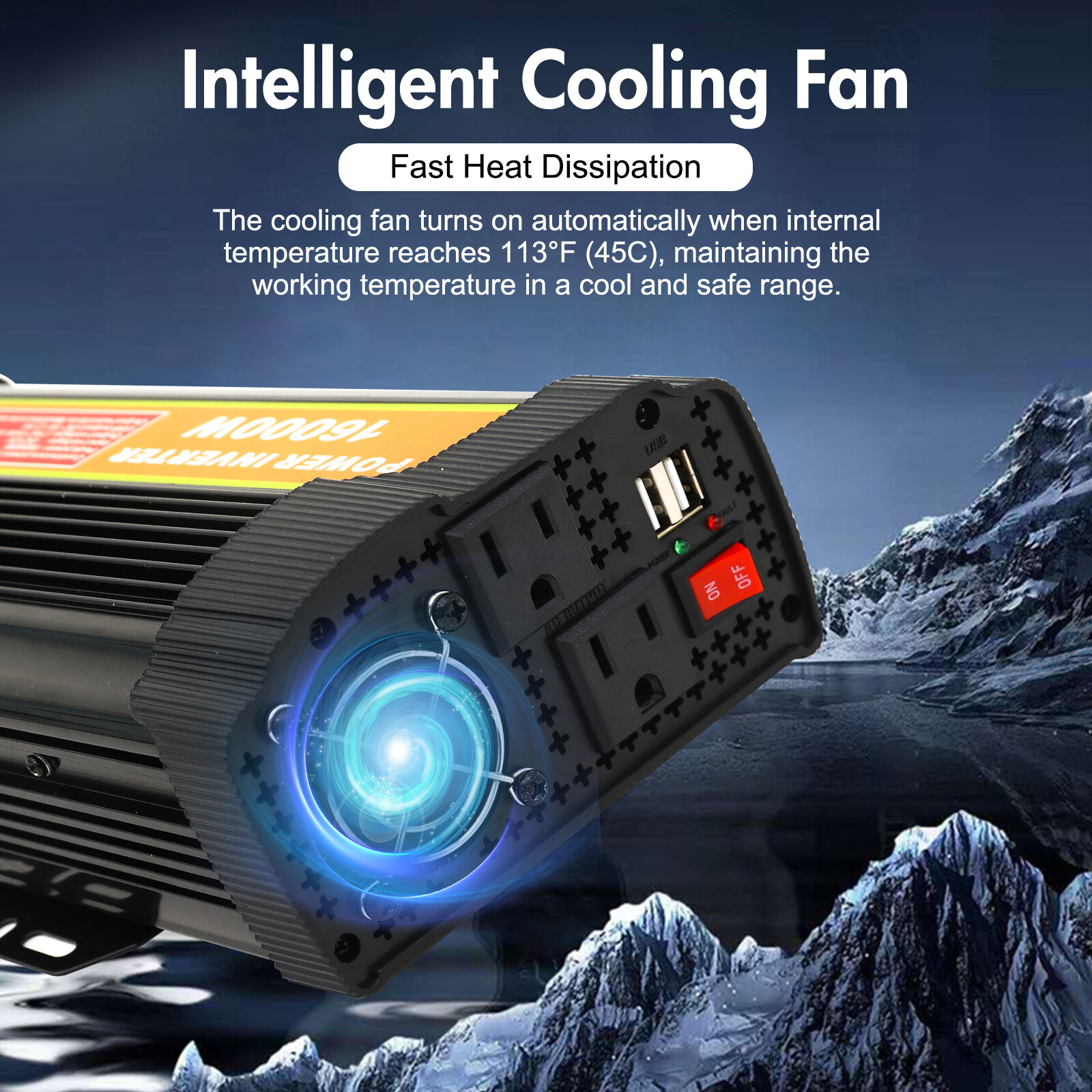 16000W Car Power Inverter DC 12V To AC 110V Pure Sine Wave Solar Converter LCD