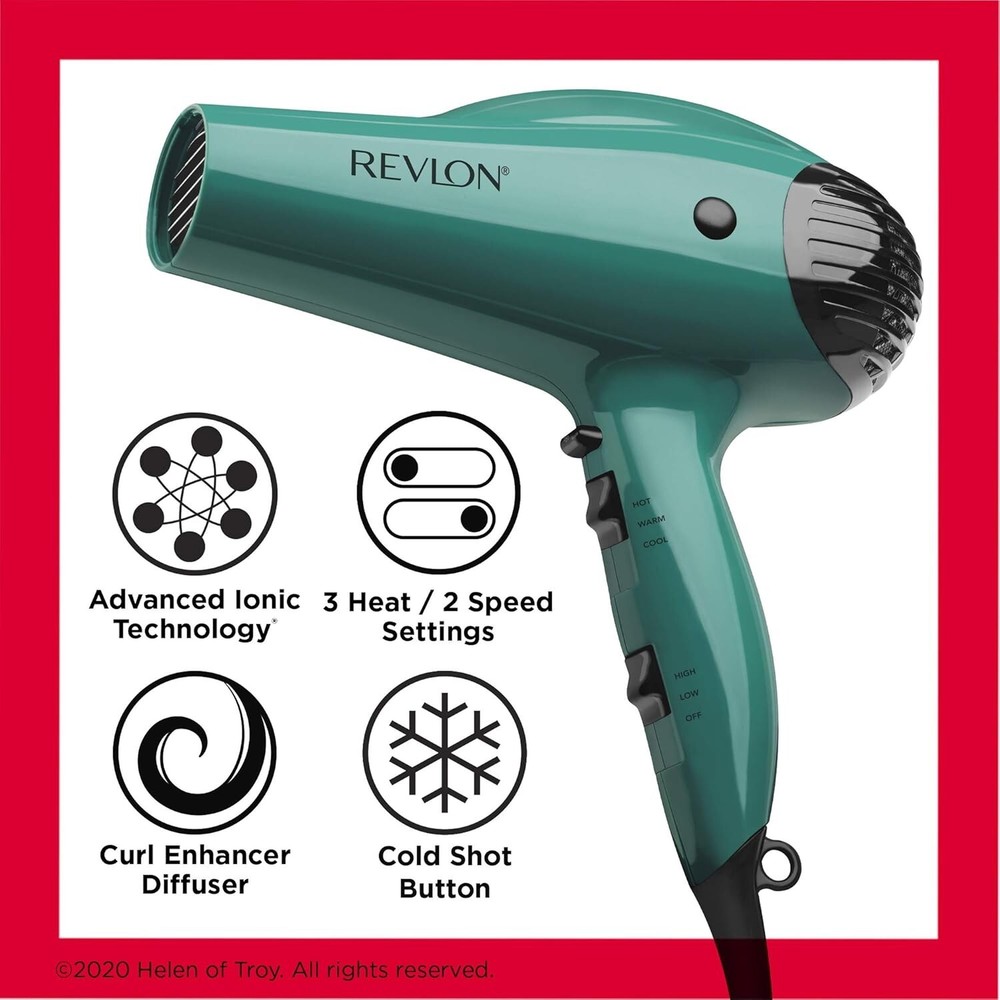 Revlon Professional Ionic Hair Blow Dryer Blower 1875W Volume Boost w/ Diffuser