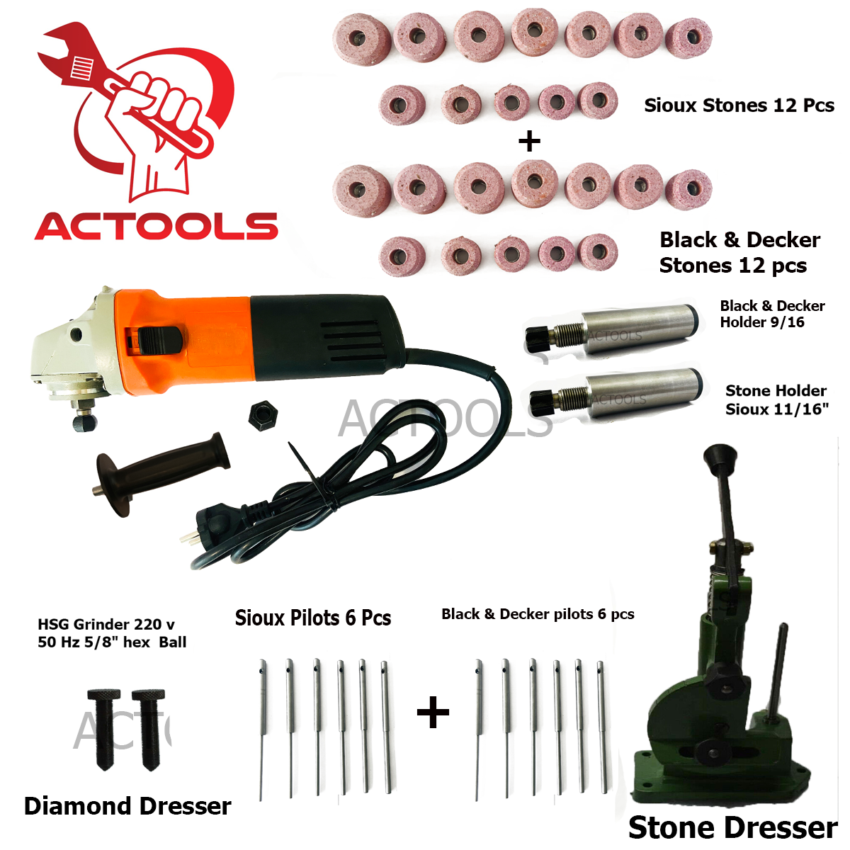 Sioux & New Black & Decker Valve Seat Re Storation Grinder Small Kit Sioux Style