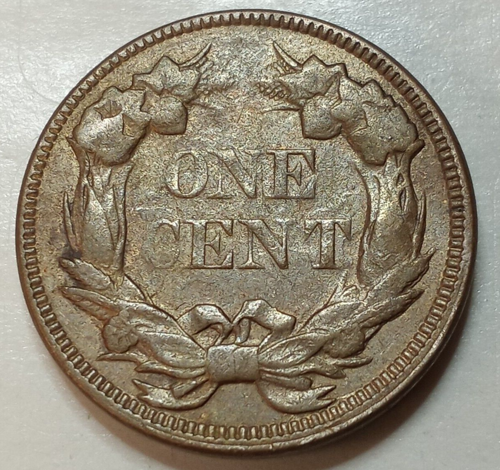 1857 Flying Eagle Cent - High Grade - Struck Through Grease - Poss. Old Cleaning