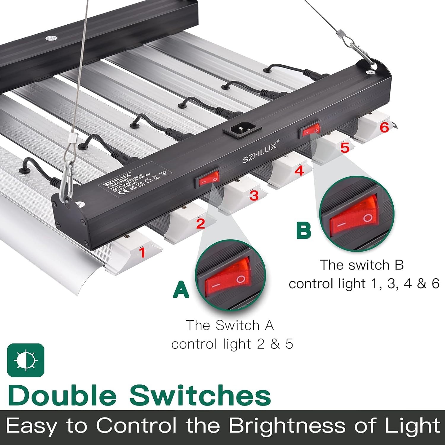 LED Grow Light 200W Full Spectrum Grow Lamp for 2x2ft Area