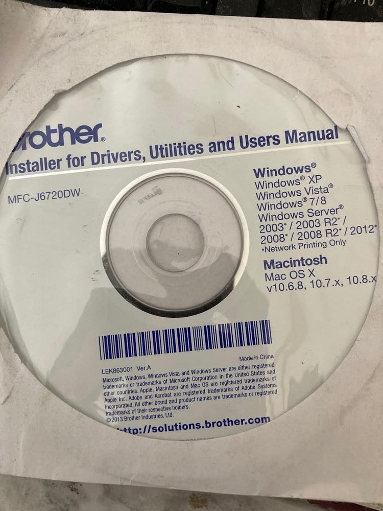 New Genuine Brother MfC-J6720dw Printer CD Software Drivers Utilities