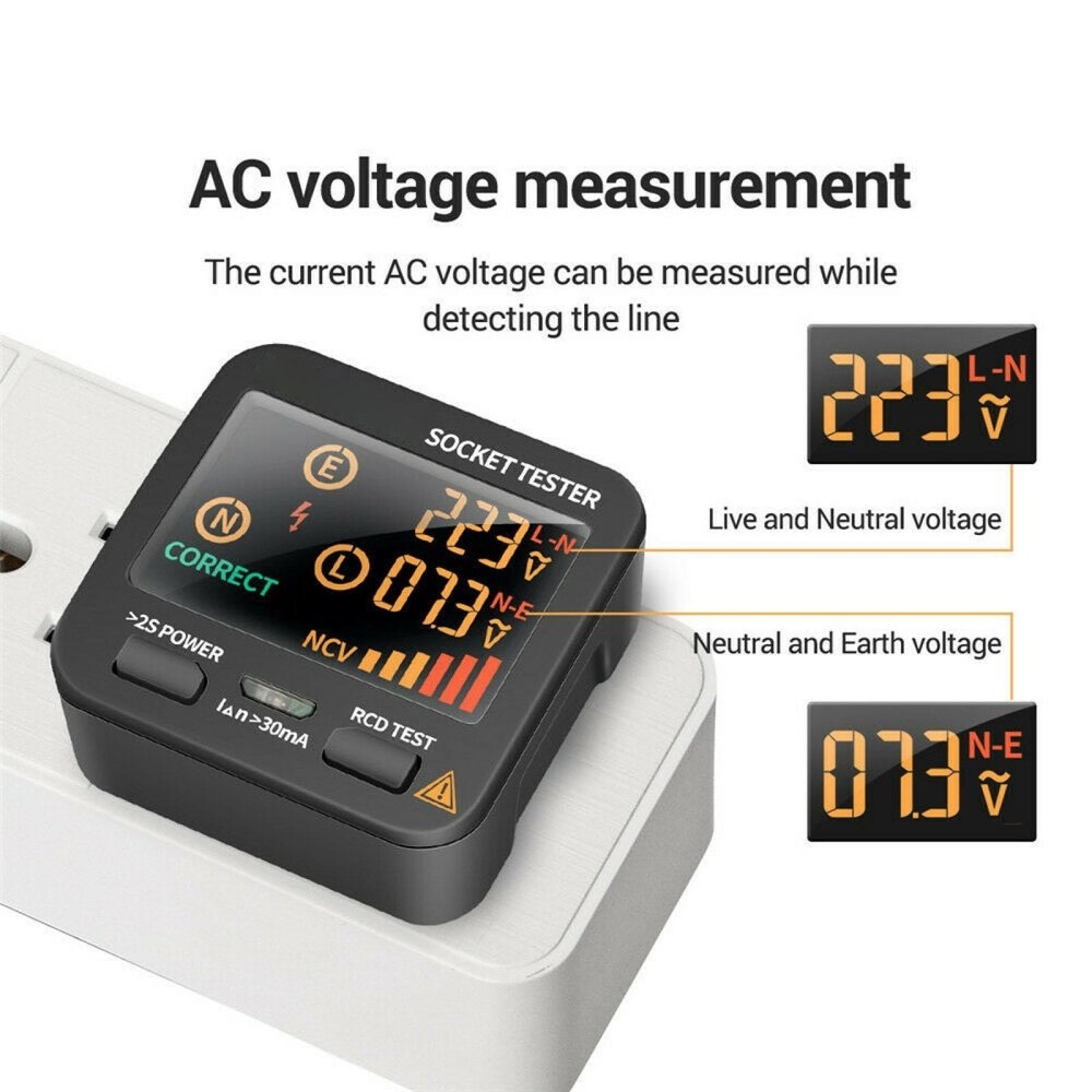1Pc US Plug AC11 Socket Tester Digital Display Voltage Checker Detector Home