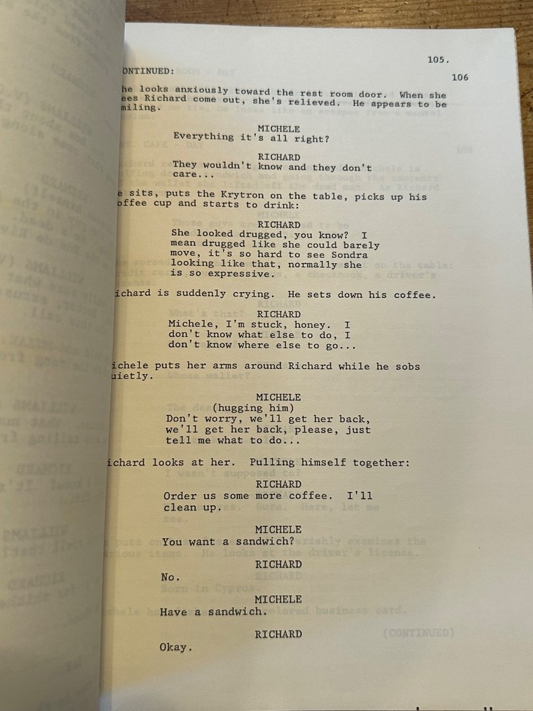 FRANTIC MOVIE ORIGINAL SCREENPLAY SCRIPT HARRISON FORD