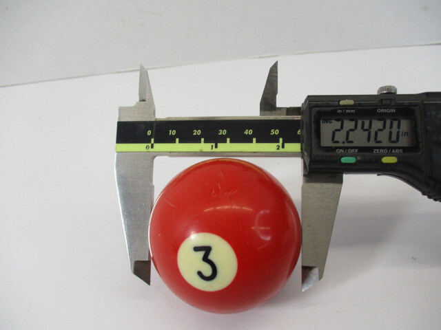Pool Ball # 3 Solid Red 2-1/4" Diameter Single Ball 2.242" Round 3 Billiards EC
