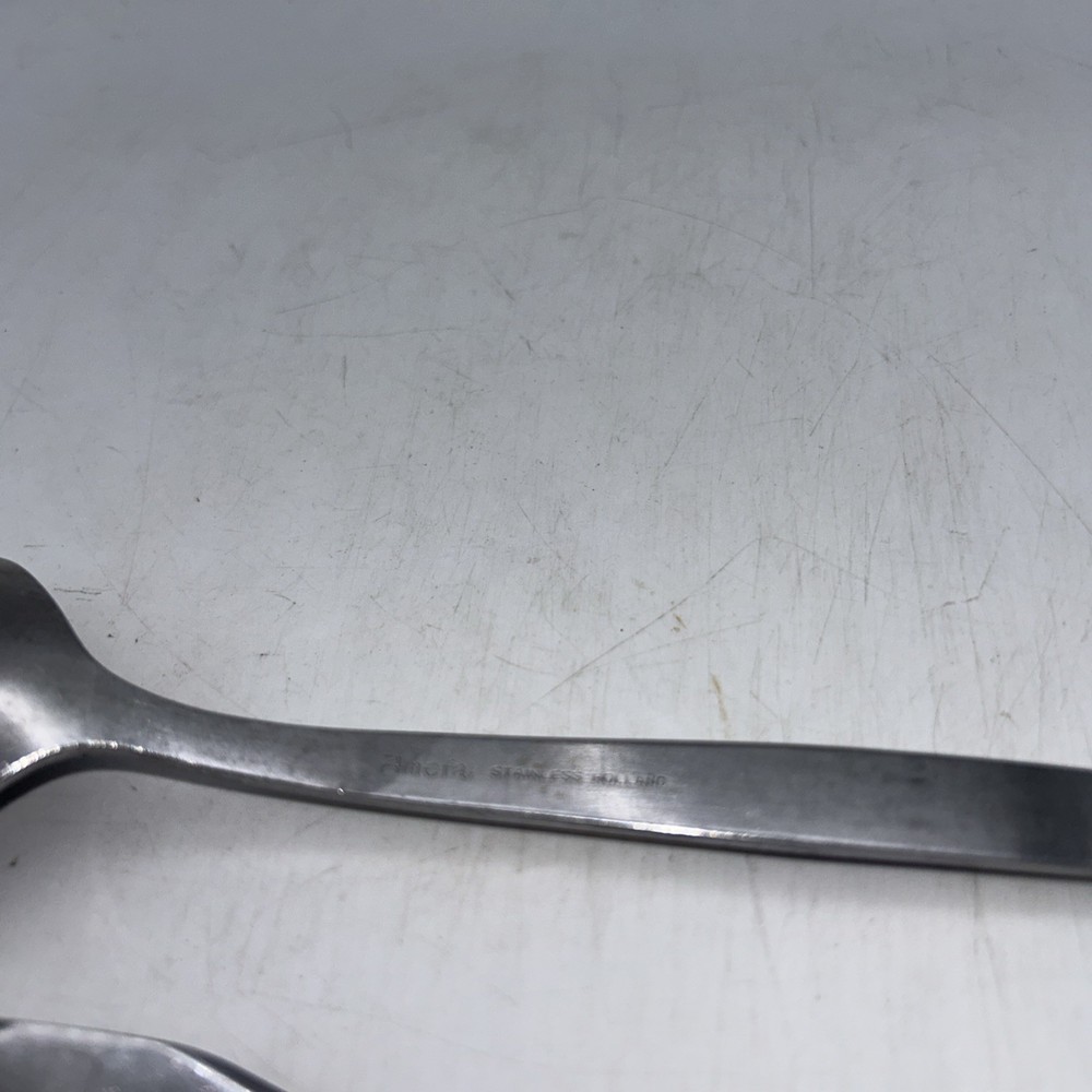 Amefa Holland Stainless Flatware Meat Fork & Salad Serving Spoon Spork Nice Set