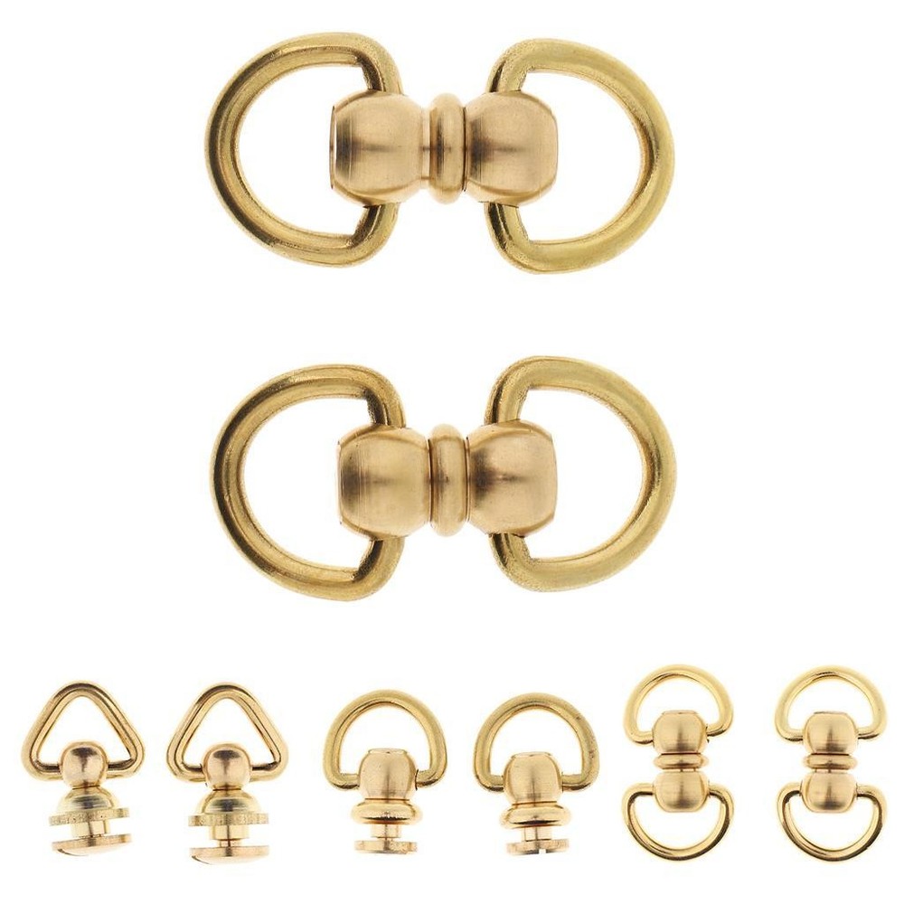 2pcs Brass Rivet Studs  Swivel Rivet Button  for Leather Craft