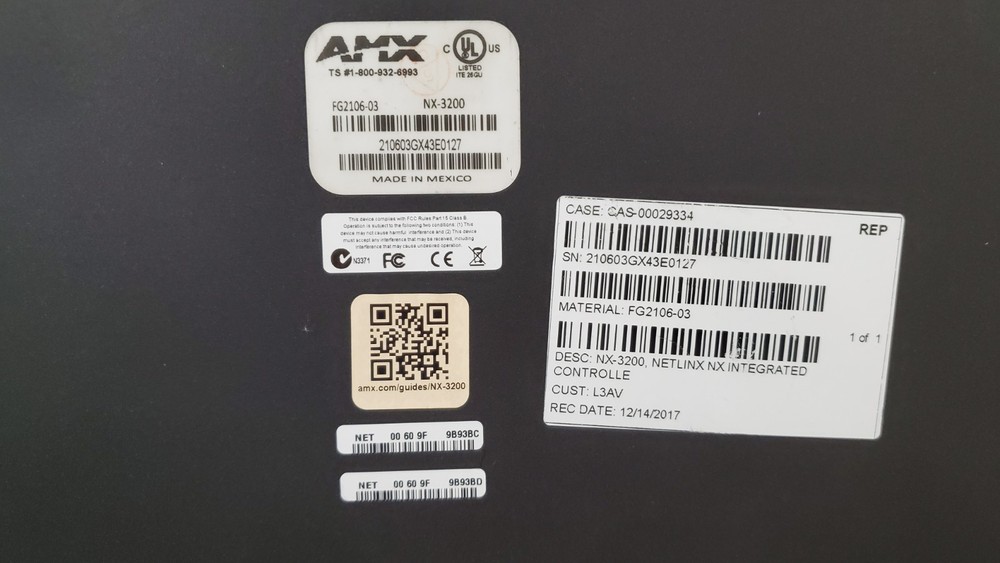 AMX NetLinx NX-3200 Managed Integrated Audio/Video Controller