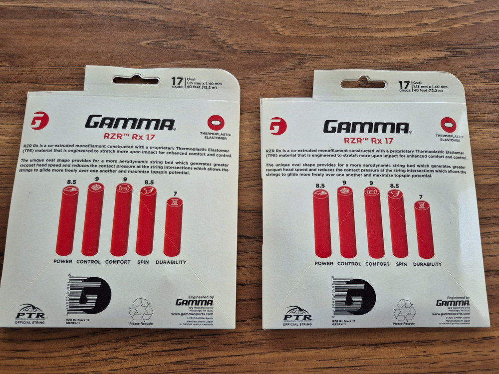 2 sets Gamma RZR Rx 17 Tennis String