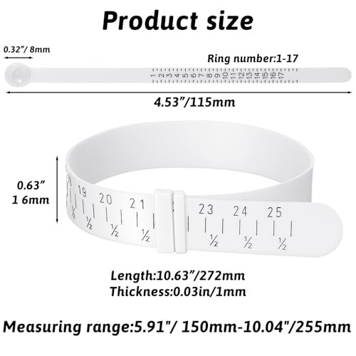 Guduling 2pcs Ring and Bracelet Sizer Measuring Tool, Adjustable Wrist