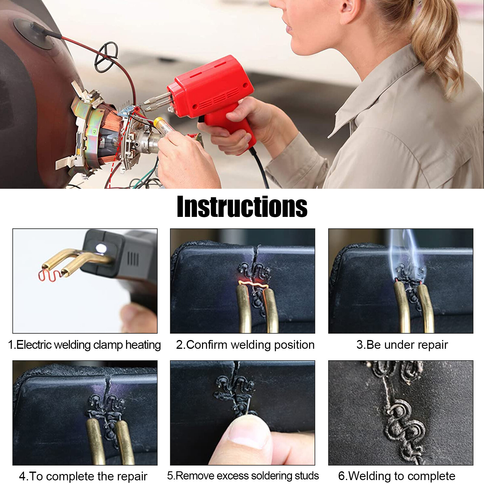 Stainless Steel Hot Staple Welding Car Bumper Fender Welder Stapler Repair Kit