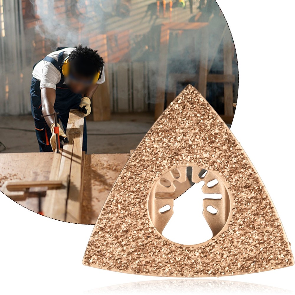 Oscillating Multitool Triangular Carbide Grit Rasp Blade Grout.Removal