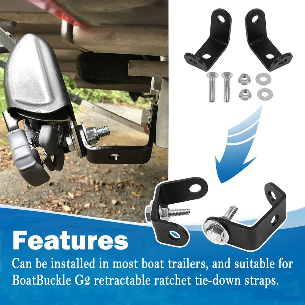 For BoatBuckle G2 Strap Mounting Bracket Kit for Boat Trailers 3-Sided Brackets