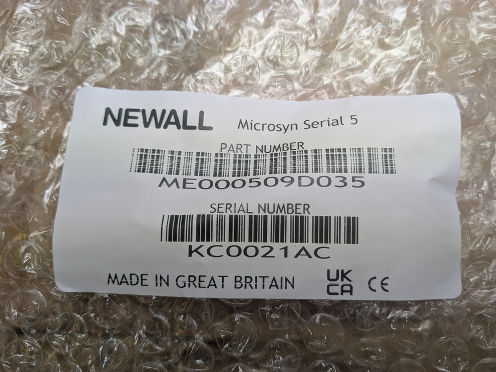 Newall Microsyn Serial 5 DRO Encoder Reader Head w/ Armored Cable ME000509D035
