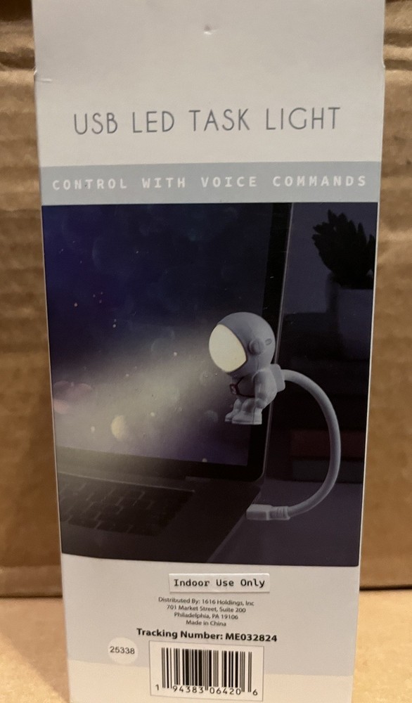 Astronaut NASA Space USB LED Task Light Control With Voice Command.