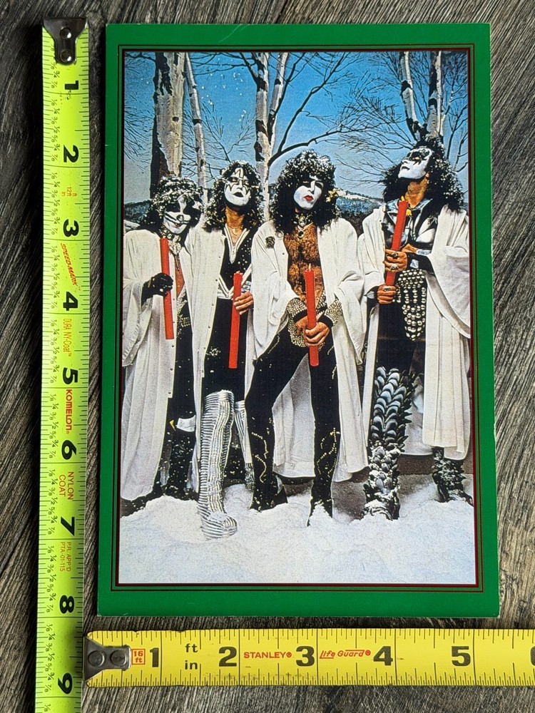 KISS Christmas Card Kissmas 1997 Reunion BAND ISSUED Snow Candles Vintage Kiss