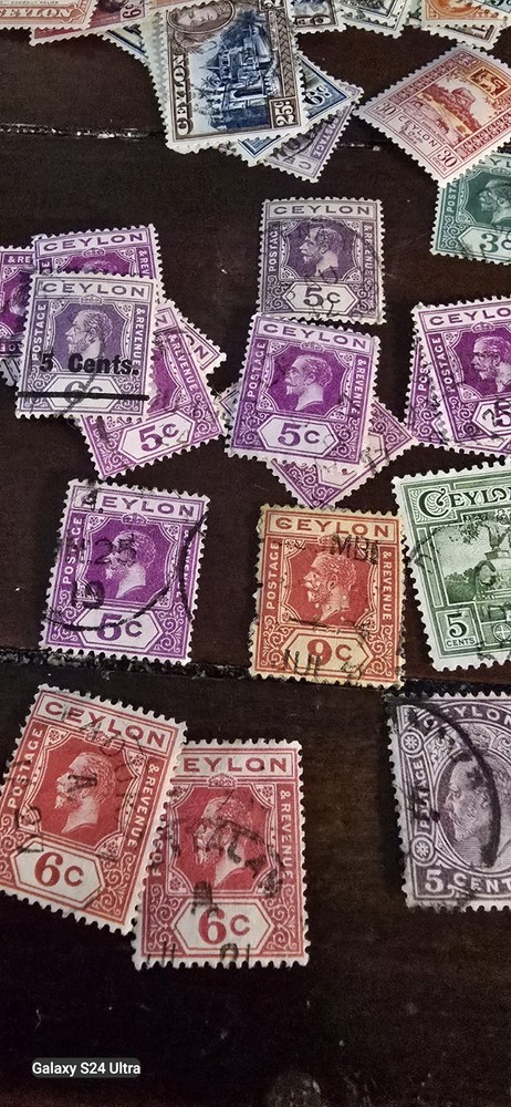 Large Lot British Ceylon Stamp Lot
