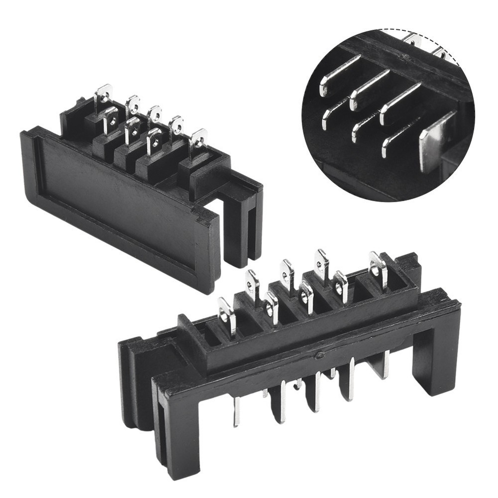 Bracket Connector Connector Terminal 2pcs Adapter Black Plastic Silver