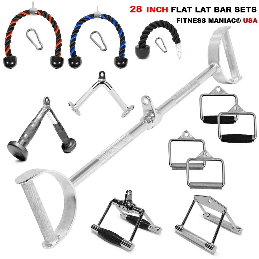 Home Gym Cable Attachment Handle Machine Strength Exercise Chrome Press Down LAT