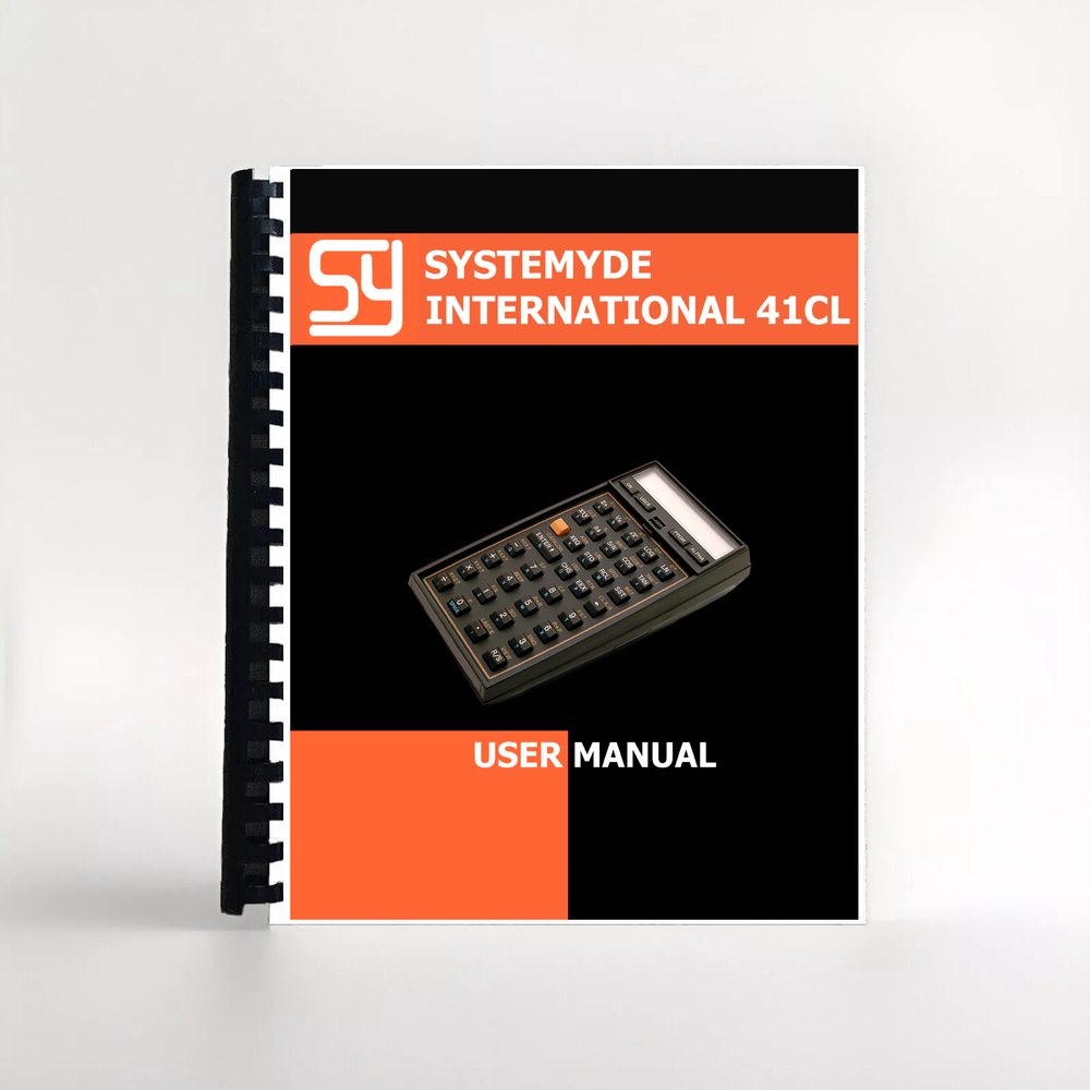 Systemyde Hewlett Packard HP 41CL Calculator User Manual