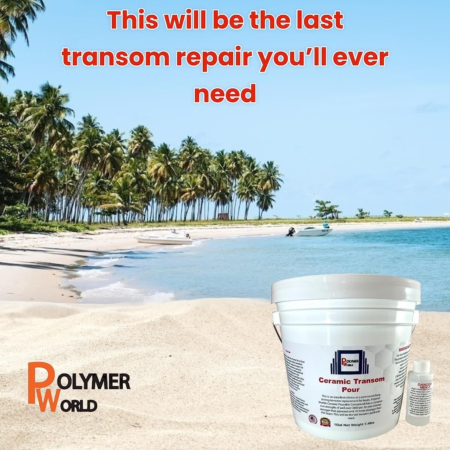 Ceramic Transom Pour for Transom Repairs Docks Power Boats Engine Mounting Wood