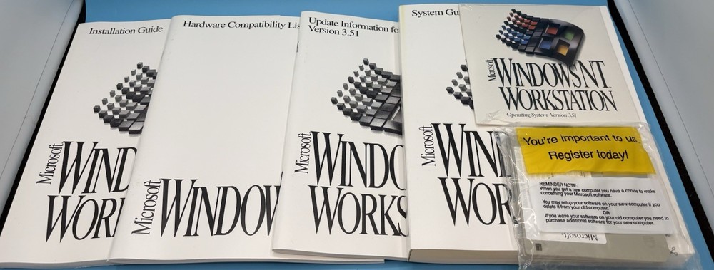 Microsoft Windows NT Workstation 3.51 CD-Rom Operating System - Open Big Box New
