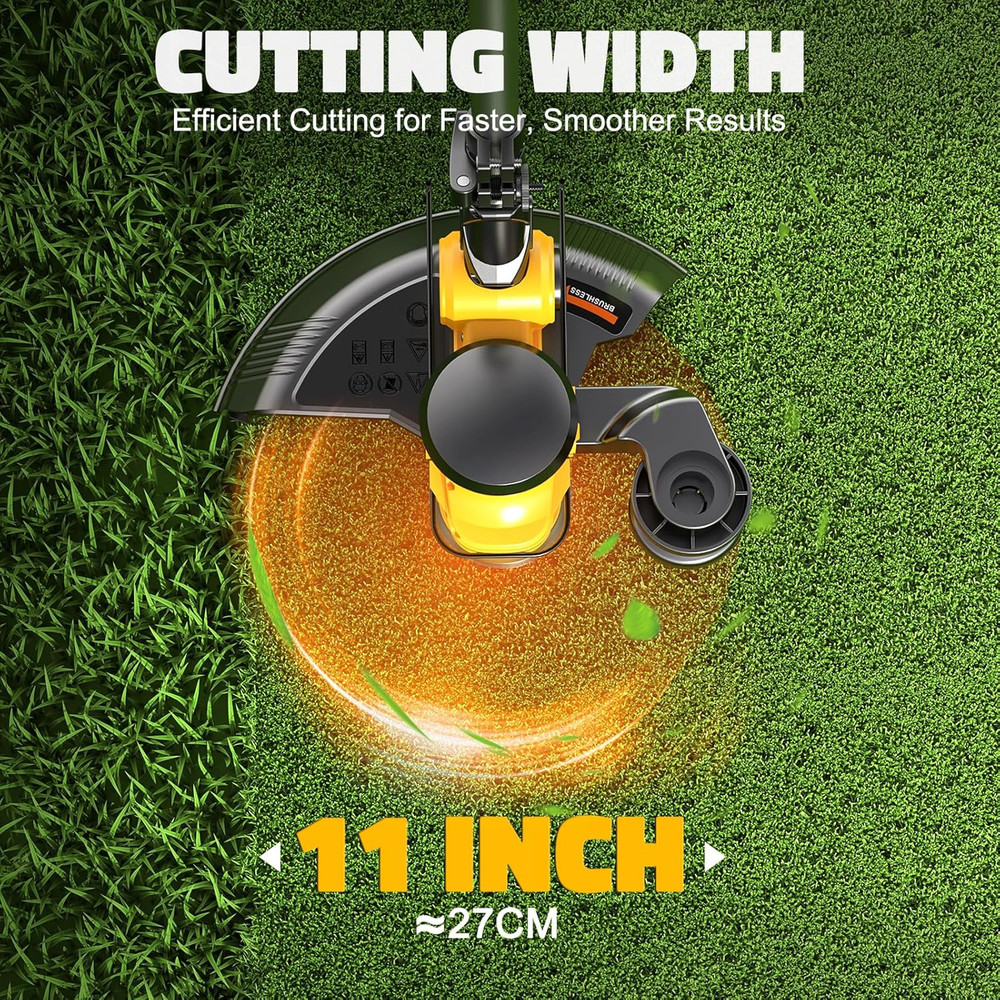 Cordless String Trimmer Compatible with Dewalt 20V (Tool Only), Weed Eater with