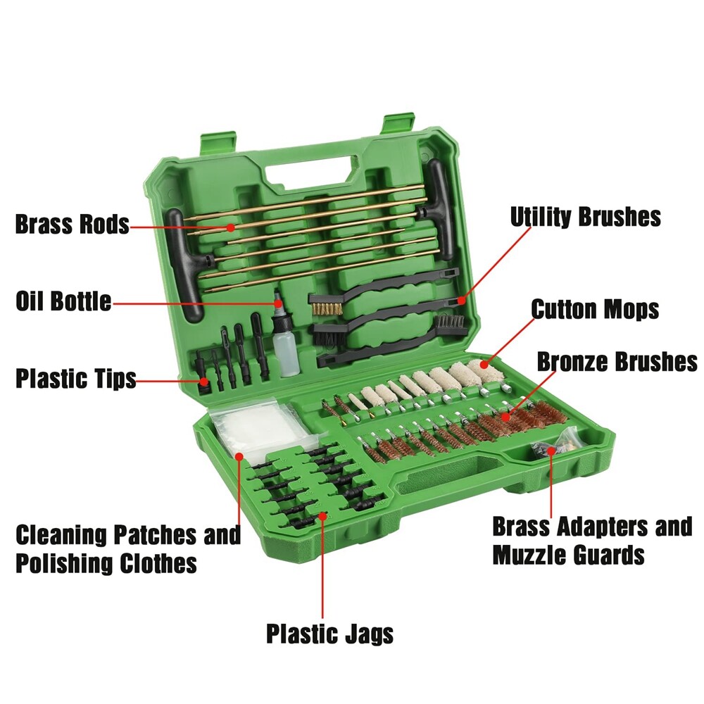 Universal Gun Cleaning Kit for Shotgun Rifle Pistol Muzzleloader for any Caliber