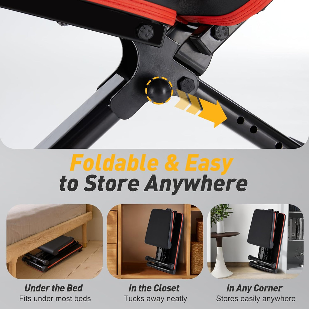 Adjustable Weight Bench, Workout Bench 795 Lbs Capacity with 72 Multi-Position S