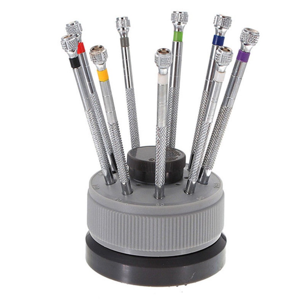 9Pack Metal Plastic Precision Screwdriver Watch Slotted Flat Blade Watchmaker