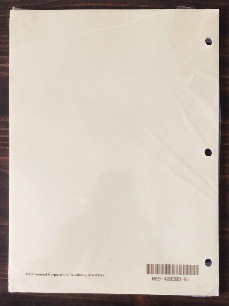 Data General DG - SLATE Text Editor User's Manual - Factory Sealed