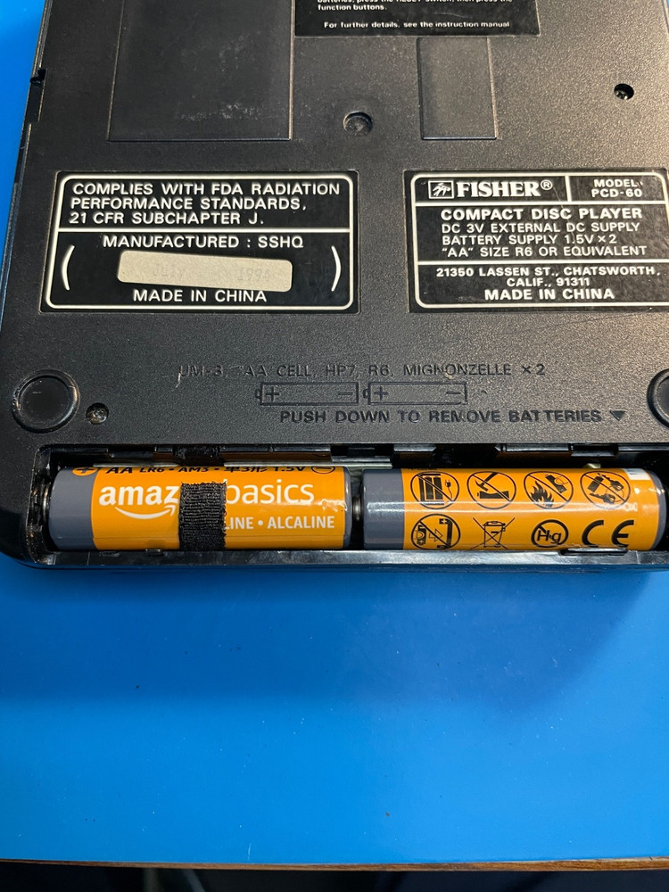 Fisher Opti Trac II PCD-60 Discman CD Player - Working