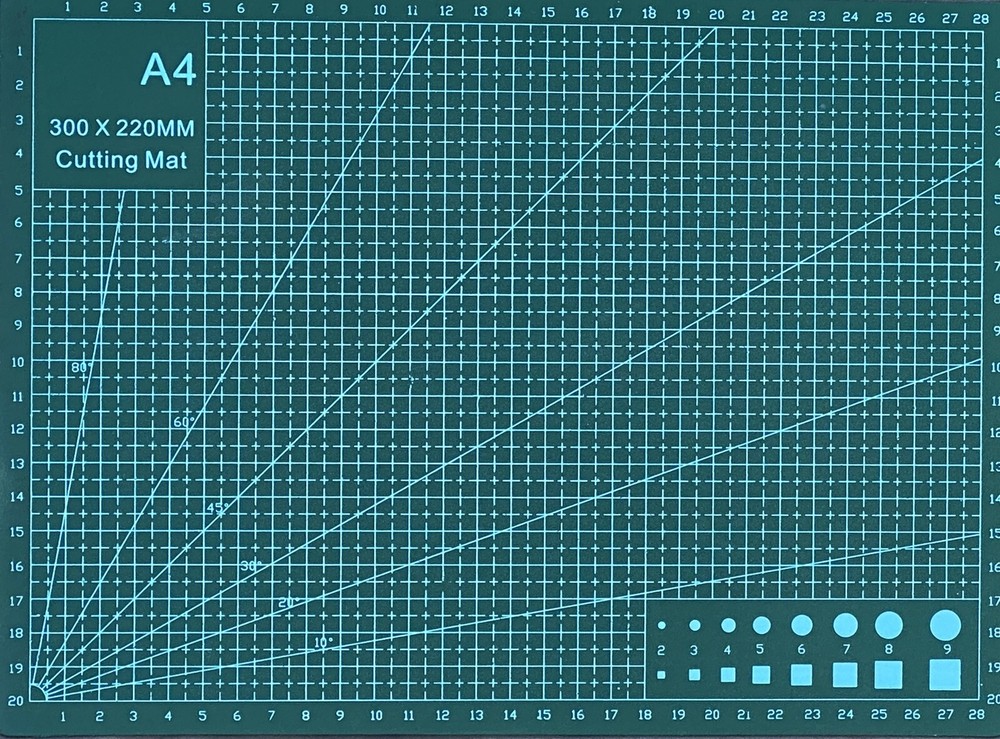 Modeler's A4 Cutting Mat pad With Hobby Knife Set